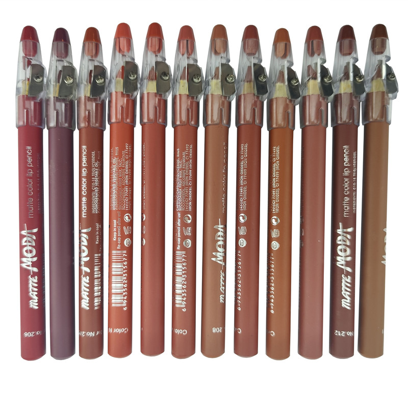 رژ لب مدادی مودا مدل Maxl1 مجموعه 12 عددی