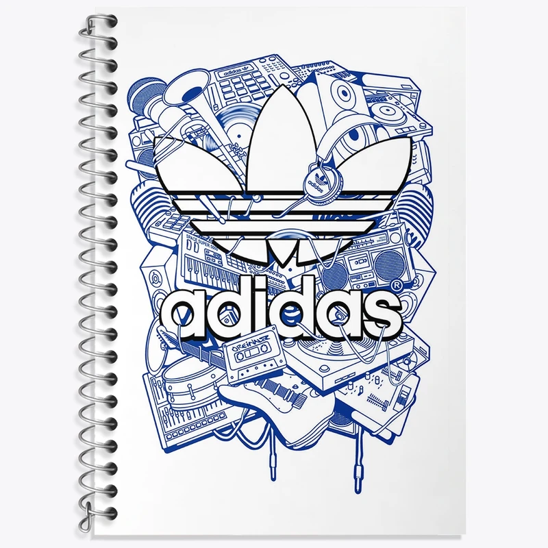 دفتر زبان 50 برگ خندالو مدل دو خط طرح آدیداس (Adidas) کد 36959