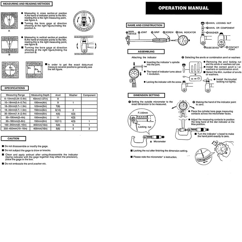 گیج سیلندر داخل کد W-160 سایز 50-160 میلیمتری