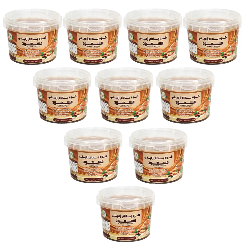    کره بادام زمینی رژیمی کرانچی مسعود - 250 گرم بسته 10 عددی