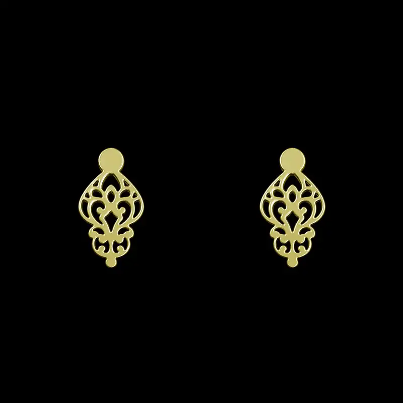 گوشواره طلا 18 عیار زنانه مدوپد مدل اسلیمی کد GA1-15308