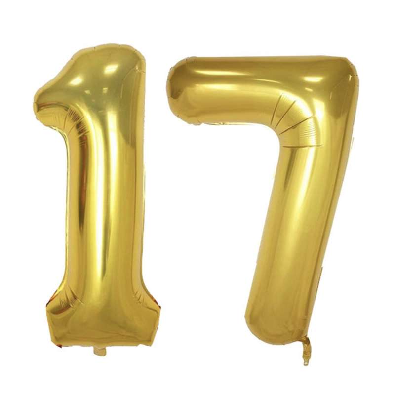 بادکنک فویلی پارتی لند تهران طرح عدد هفده کد seventeen17 بسته 2 عددی