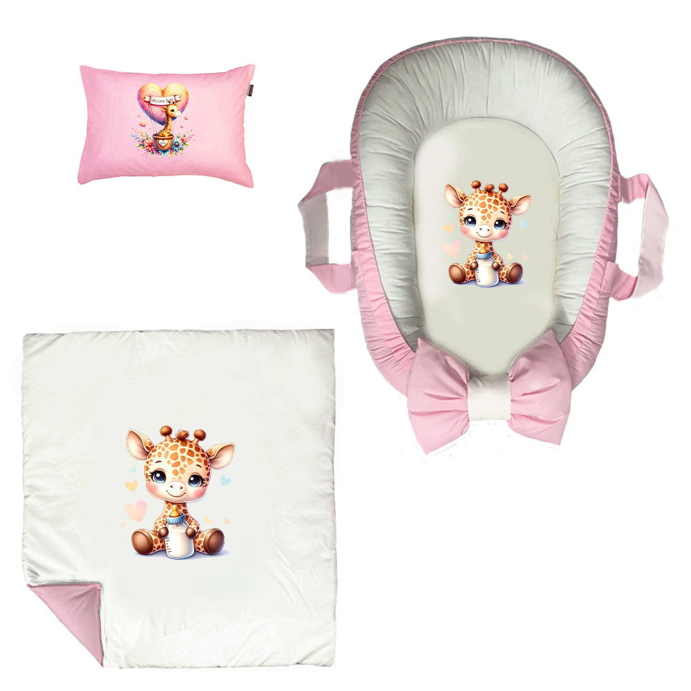 سرویس خواب 3 تکه نوزاد پادآفرین مدل گارد محافظ طرح زرافه کد PG096