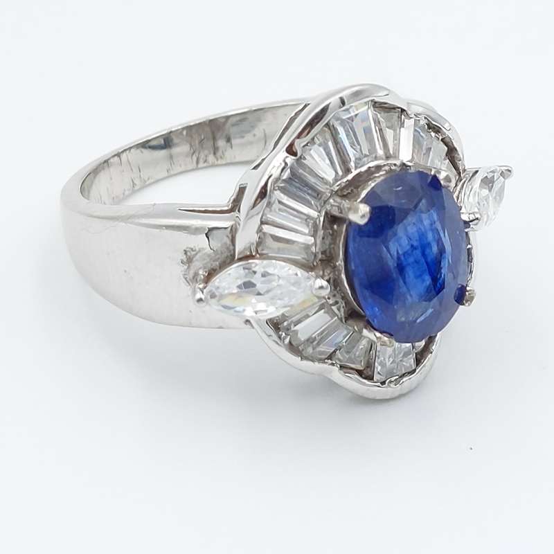 انگشتر نقره زنانه مدل یاقوت کبود کد 20575