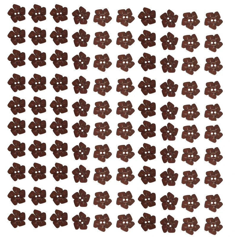 دکمه چوبی طرح گل مدل AMD103 بسته 100 عددی