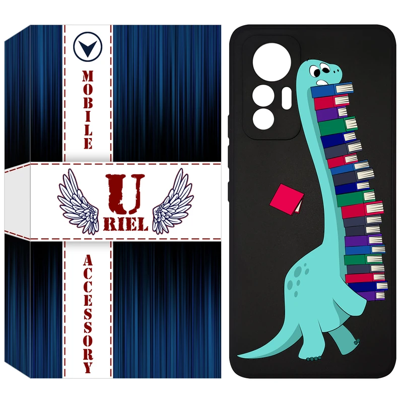 کاور یوریل مدل KSH کد 17 طرح دایناسور کتابخوان مناسب برای گوشی موبایل شیائومی 12 Lite