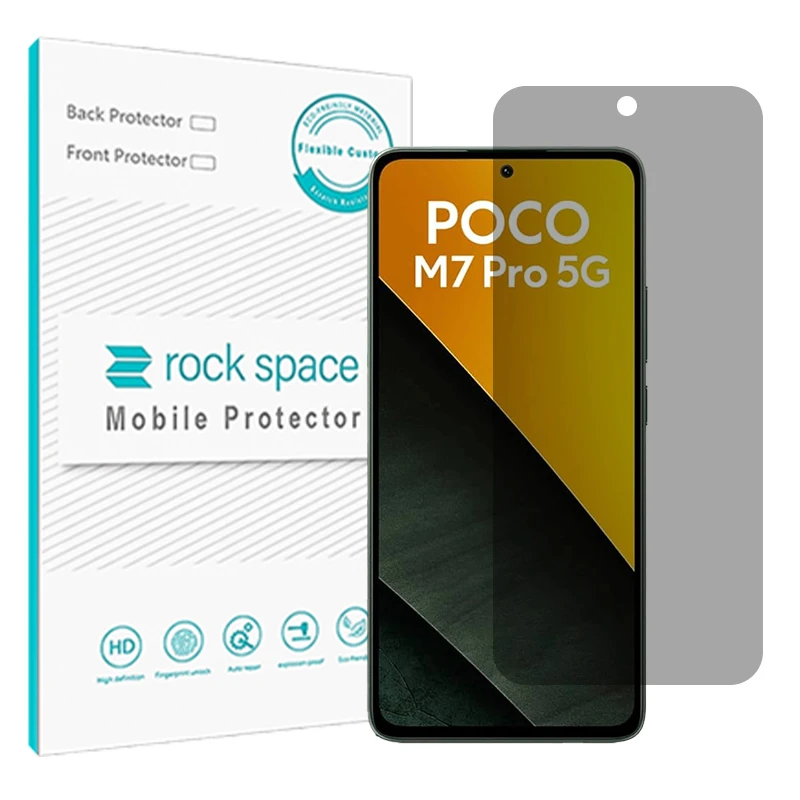 محافظ صفحه نمایش حریم شخصی راک اسپیس مدل Resistant مناسب برای گوشی موبایل شیائومی Poco M7 Pro 5G  