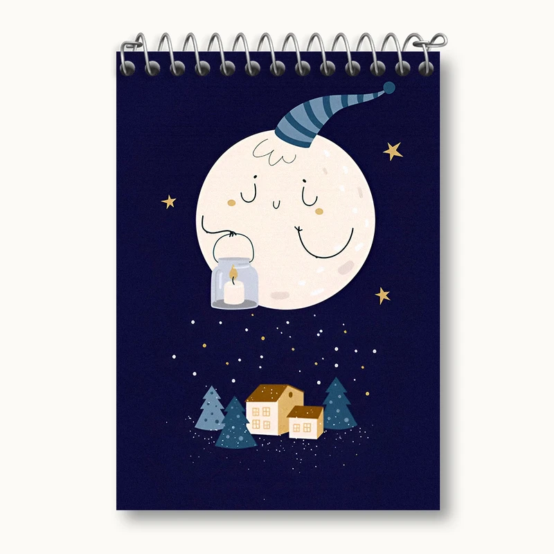 دفتر یادداشت 50 برگ خندالو طرح ماه بامزه کد N4703