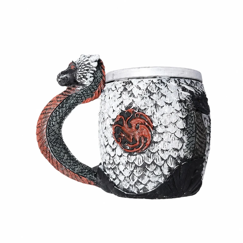 ماگ طرح اژدهای سه سرتارگین مدل آلومینیومی گیم آف ترونز (game of thrones)