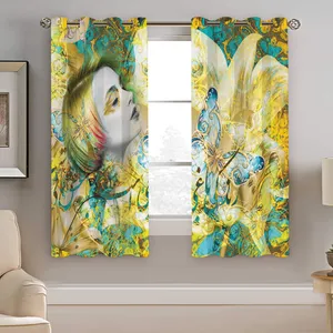 پرده نیروانا طرح چهره مدل هازان کد 5164   سایز 140×200 سانتی متر