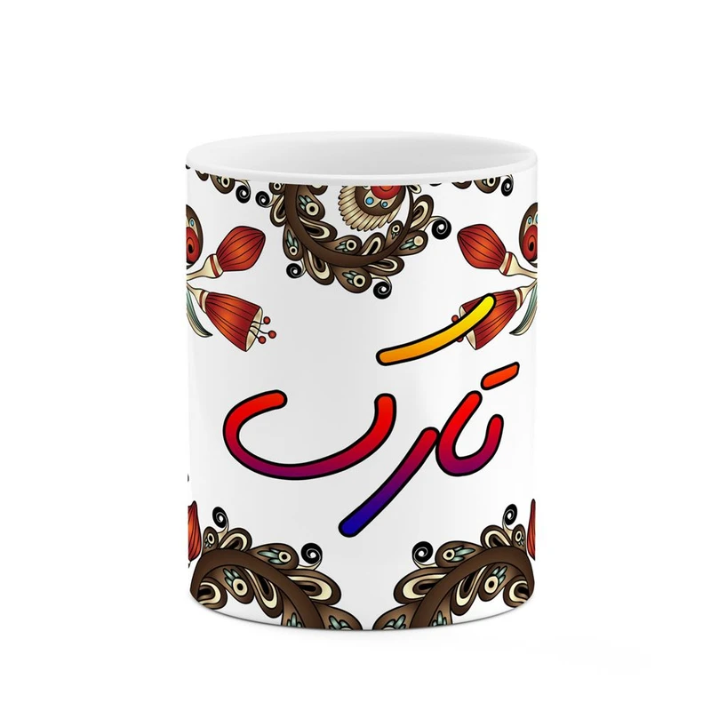 ماگ کاکتی مدل اسم تارک طرح سنتی گل و بته کد mgh44518