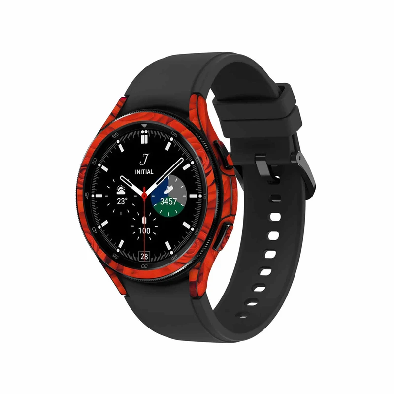  برچسب ماهوت طرح Red-Flower مناسب برای ساعت هوشمند سامسونگ Watch4 Classic 46mm