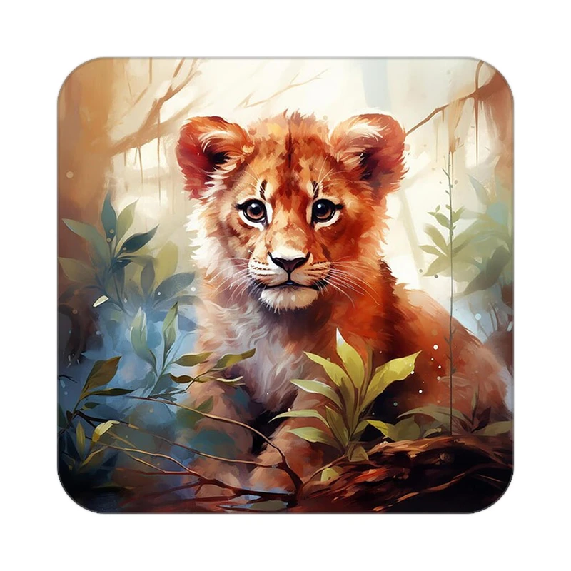 زیر لیوانی کاکتی طرح شیر مدل mp24467