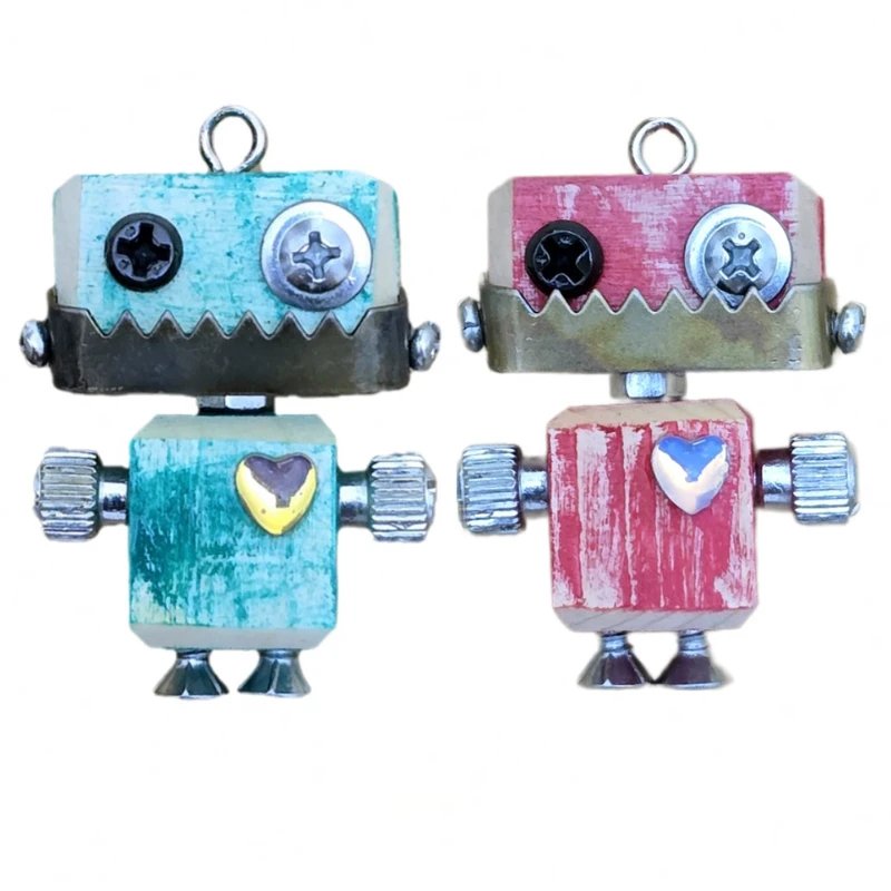 جاکلیدی چوب هنرانه مدل رباتی کد11مجموعه دو عددی