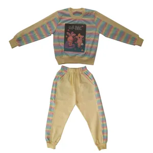 ست سویشرت و شلوار دخترانه مدل راه راه پرنسس