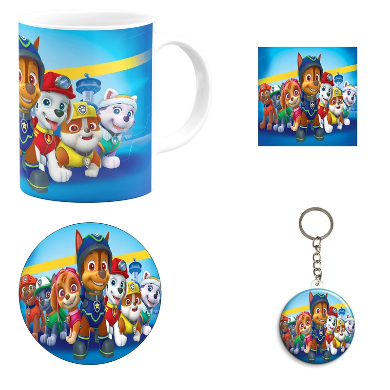 ست هدیه ماگ مدل انیمیشن سگ های نگهبان طرح Paw patrol کد A4 مجموعه 4 عددی