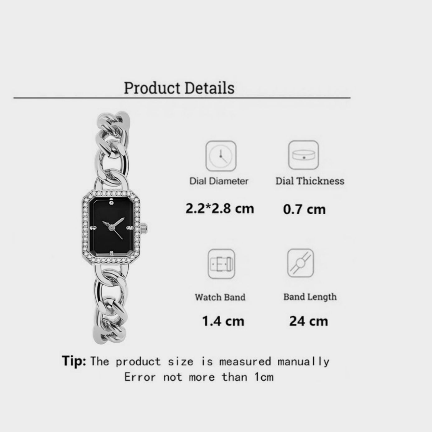 ساعت مچی عقربه ای زنانه مدل بند زنجیری دور نگین 12 - - 4