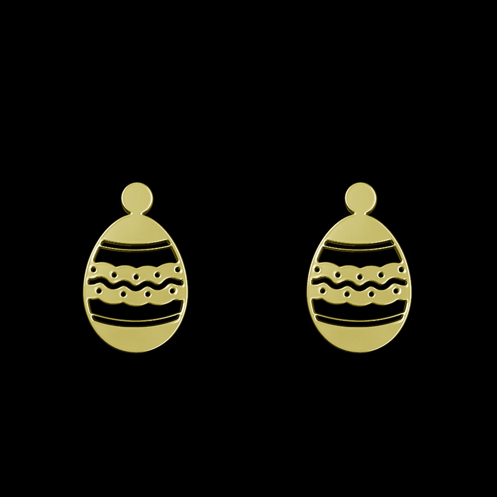 گوشواره طلا 18 عیار زنانه مدوپد مدل تخم مرغ کد GA1-10452