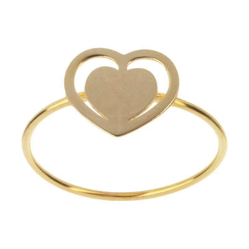  انگشتر طلا 18 عیار زنانه قیراط طرح قلب کد GH5290