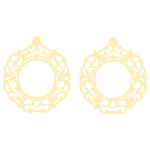 گوشواره طلا 18 عیار زنانه کرابو طرح نقش اسلیمی مدل Kr5118