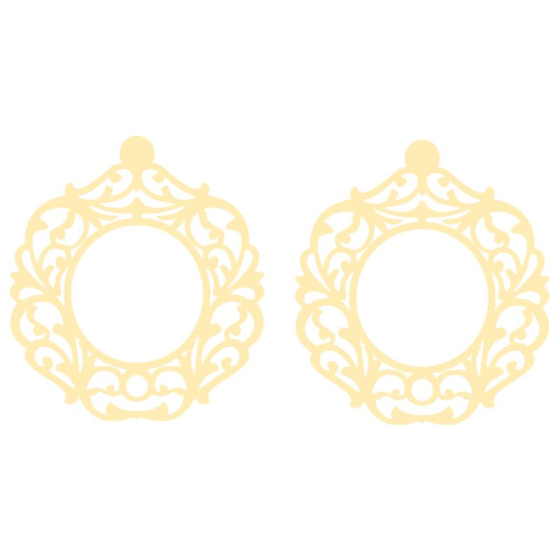 گوشواره طلا 18 عیار زنانه کرابو طرح نقش اسلیمی مدل Kr5118 -  - 1
