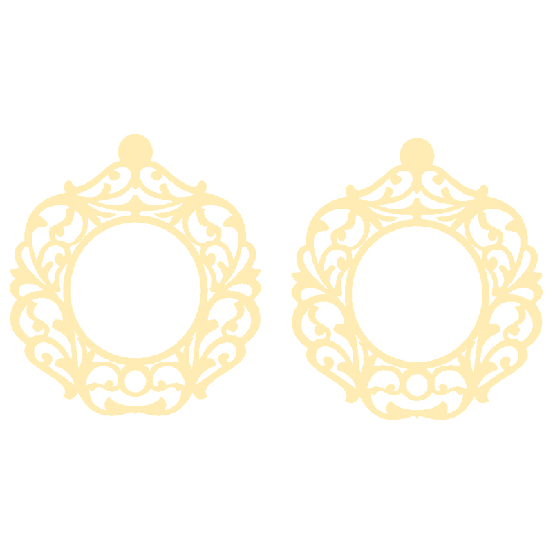 گوشواره طلا 18 عیار زنانه کرابو طرح نقش اسلیمی مدل Kr5118