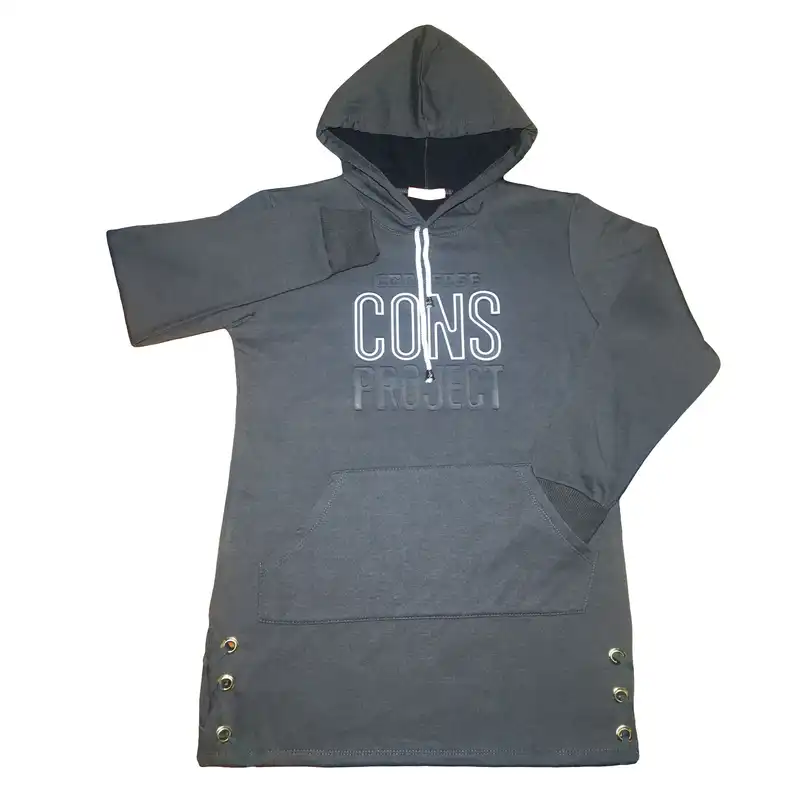 هودی زنانه مدل بغل پرچ دار کد 7977