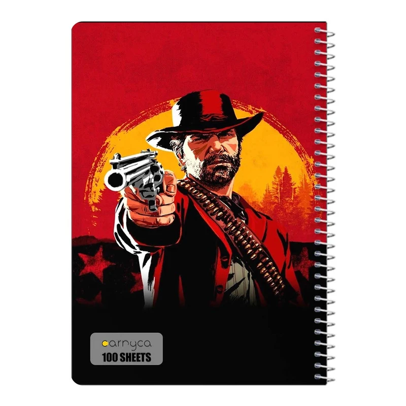 دفتر شطرنجی 100 برگ سیمی کارنیکا طرح رد دد Red Dead Redemption کد 97204