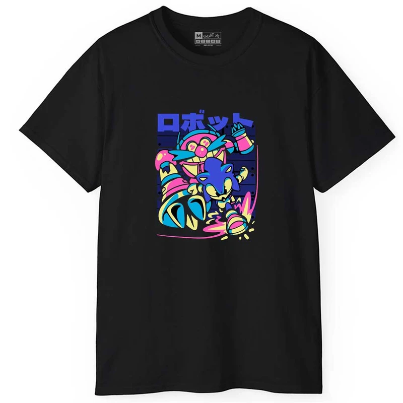 تی شرت آستین کوتاه مردانه پاد آفرین مدل اسپرت طرح سونیک کد 01004