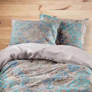 سرویس روتختی مدوپد طرح فرش قم لچک و ترنج مدل C-Ghom023 یک نفره 4 تکه