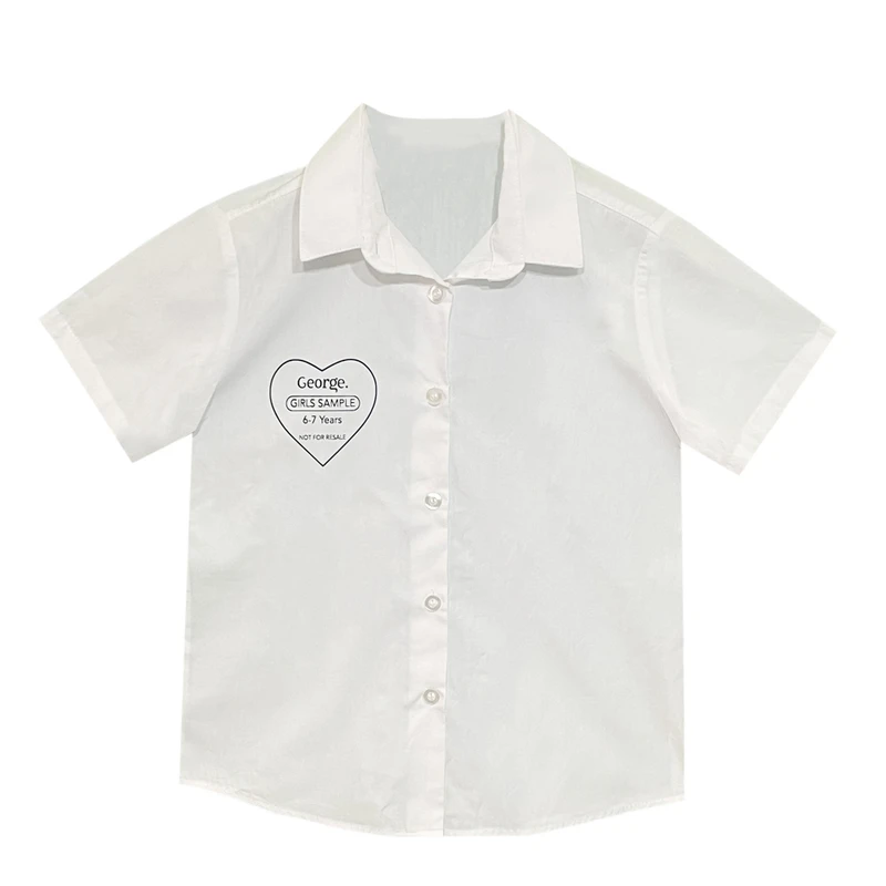 شومیز آستین کوتاه یقه برگردان دخترانه مدل 1817