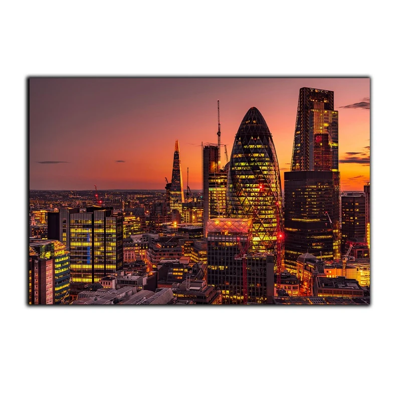 تابلو شاسی بکلیت طرح غروب آفتاب و آسمان خراش مدل SH-S2955