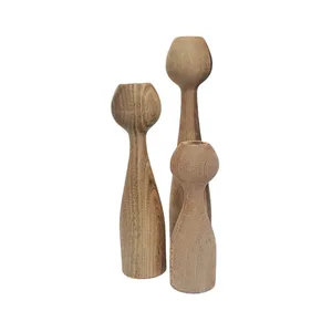 جاشمعی چوبی مدل استوانه بسته 3 عددی