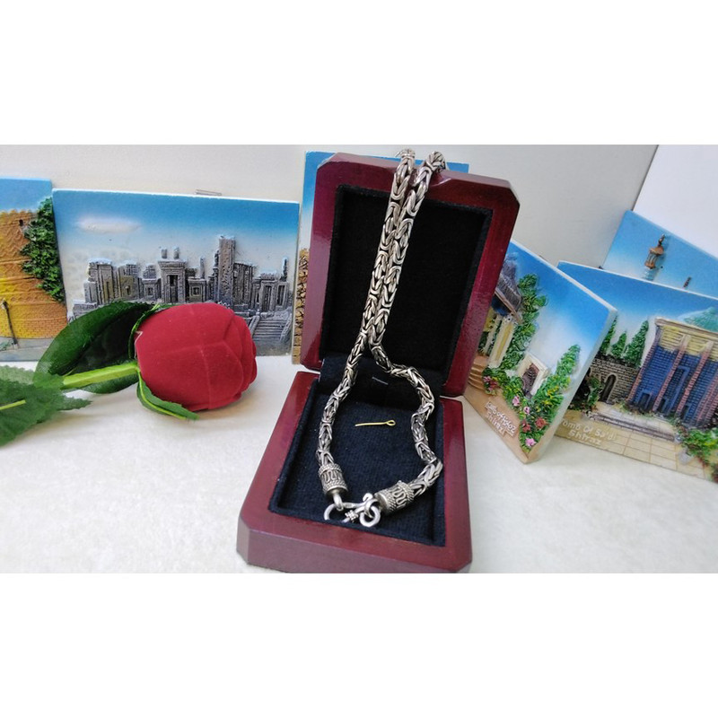 زنجیر نقره مردانه مدل gol-1166