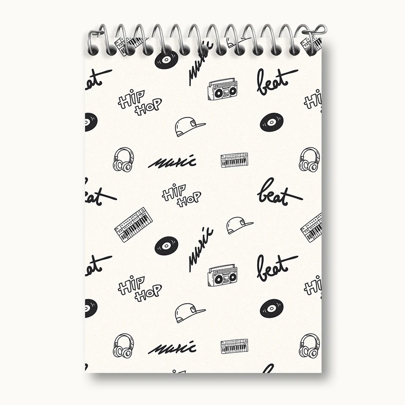 دفتر یادداشت 50 برگ خندالو مدل پترن موسیقی کد N224