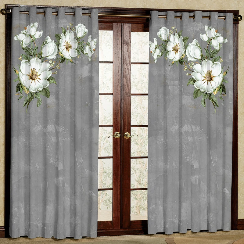 پرده مدل مخمل پانچی طرح گل کد 4420T2 سایز 200x140 سانتی متر