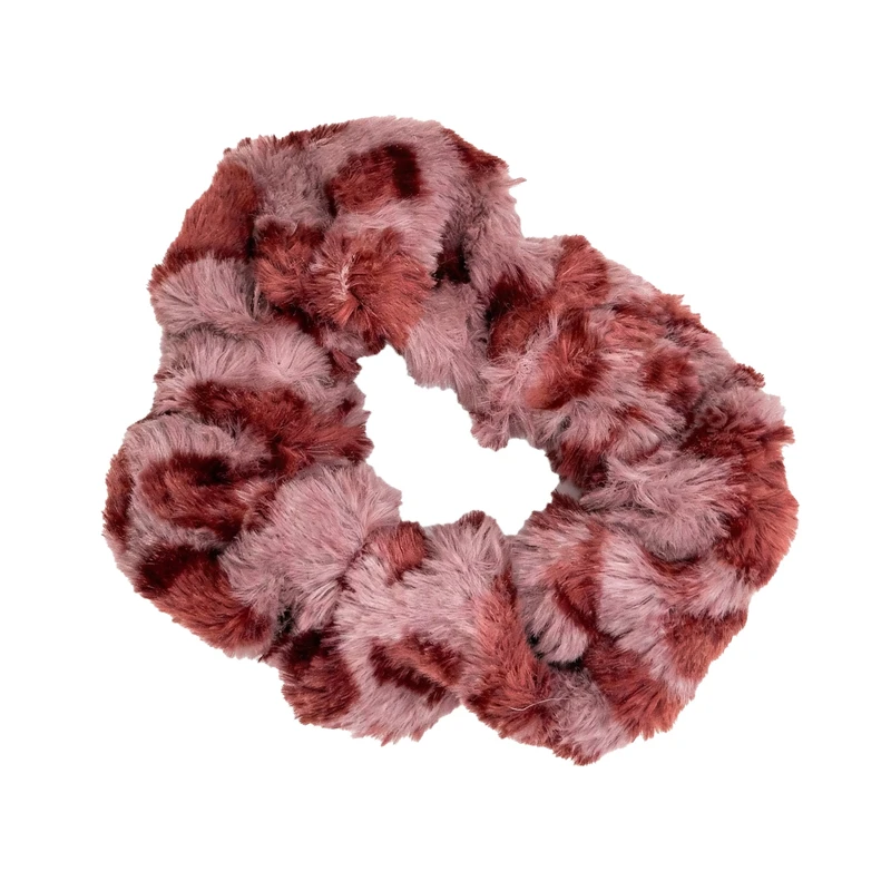 کش مو زنانه مدل اسکرانچی طرح خز پلنگی