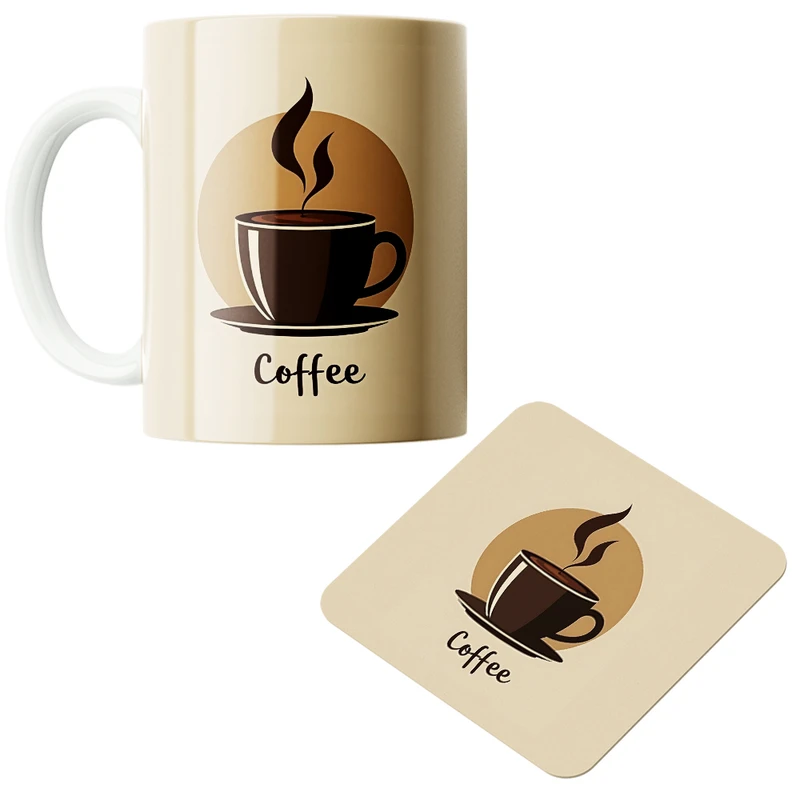 ماگ پاد آفرین مدل  Coffee کد z320 به همراه زیر لیوانی