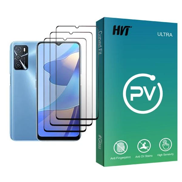 محافظ صفحه نمایش اچ وی تی مدل PV Glass MIX003 مناسب برای گوشی موبایل اوپو A16 بسته سه عددی
