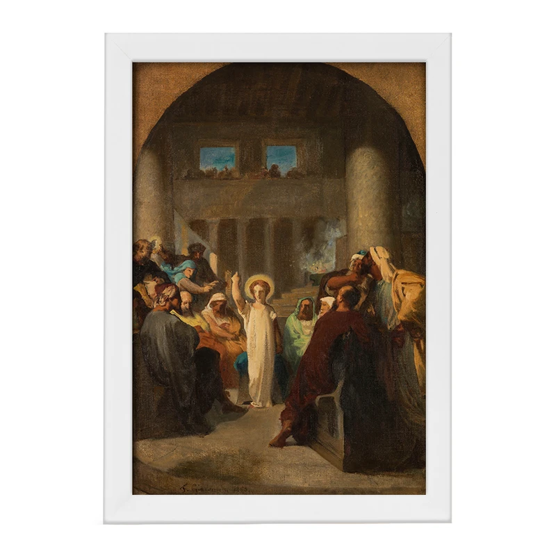 تابلو خندالو مدل نقاشی عیسی در میان پزشکان اثر فلیکس هانری جاکوموتی کد F12244