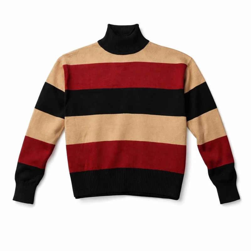 پلیور یقه اسکی زنانه مدل راه راهی 