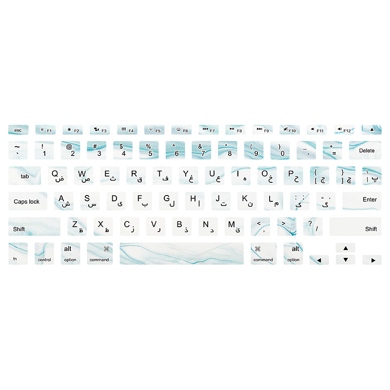  برچسب حروف کیبورد طرح 132 marble مناسب برای مک بوک پرو 13 اینچ 2009-2012