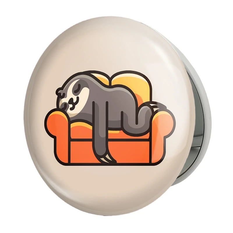 آینه جیبی خندالو طرح حیوانات بامزه تنبل مدل تاشو کد 28379 