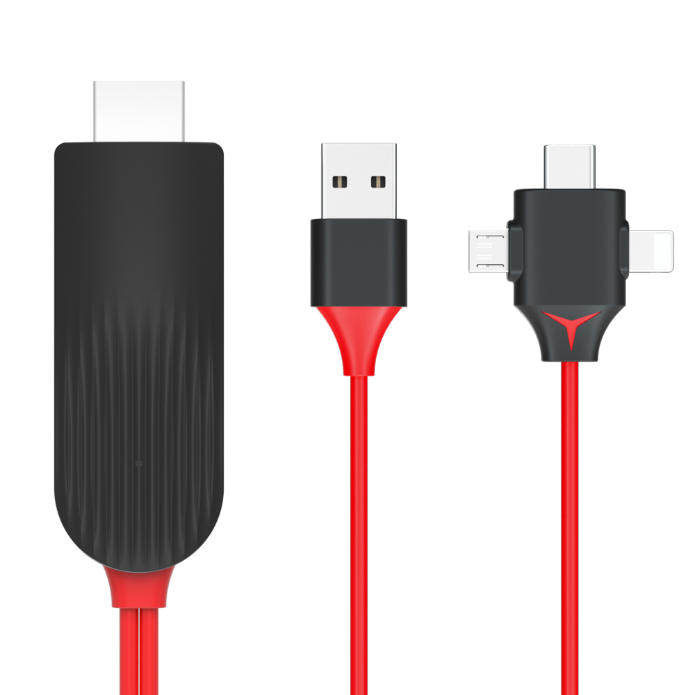 کابل تبدیل HDMI به  microUSB /USB-C /لایتنینگ مدل L7-7 طول 1.8 متر