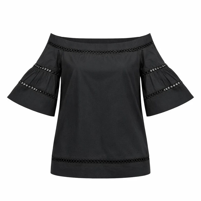 بلوز آستین کوتاه یقه باز زنانه مدل خامه دوزی