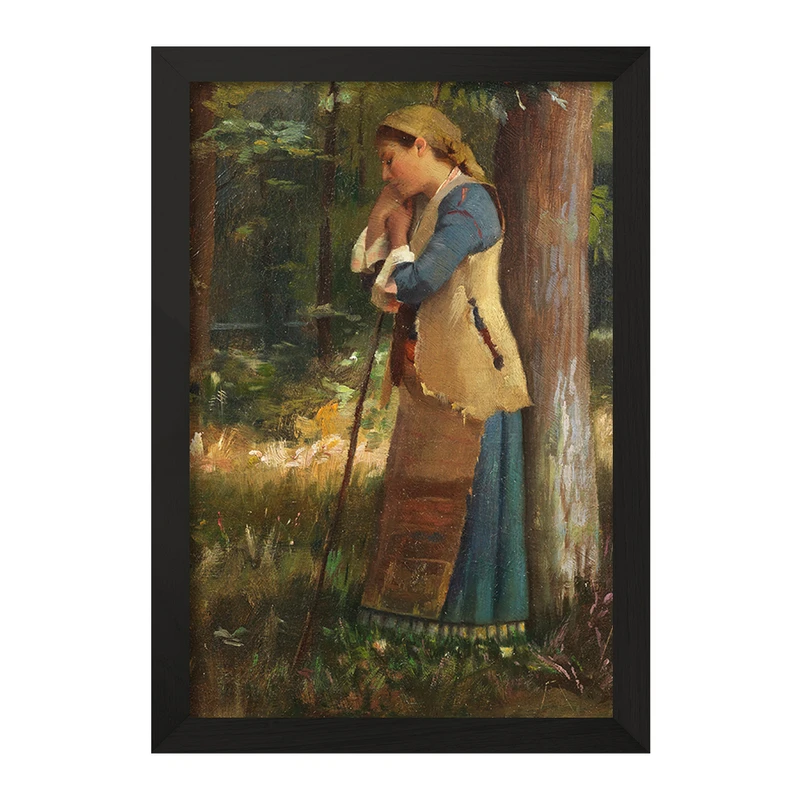 تابلو خندالو مدل نقاشی چوپان در حال استراحت اثر تئودوروس رالی کد F12279