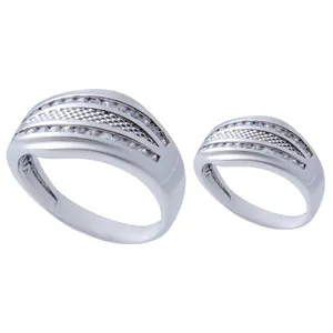   ست انگشتر نقره زنانه و مردانه بازرگانی میلادی کد AWR-545