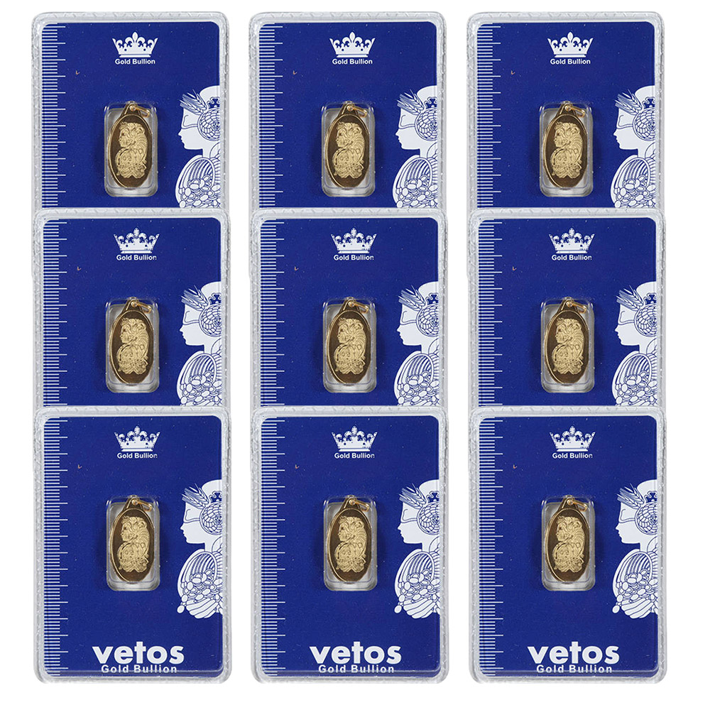 شمش طلا 18 عیار مدل 1403 مجموعه 9 عددی