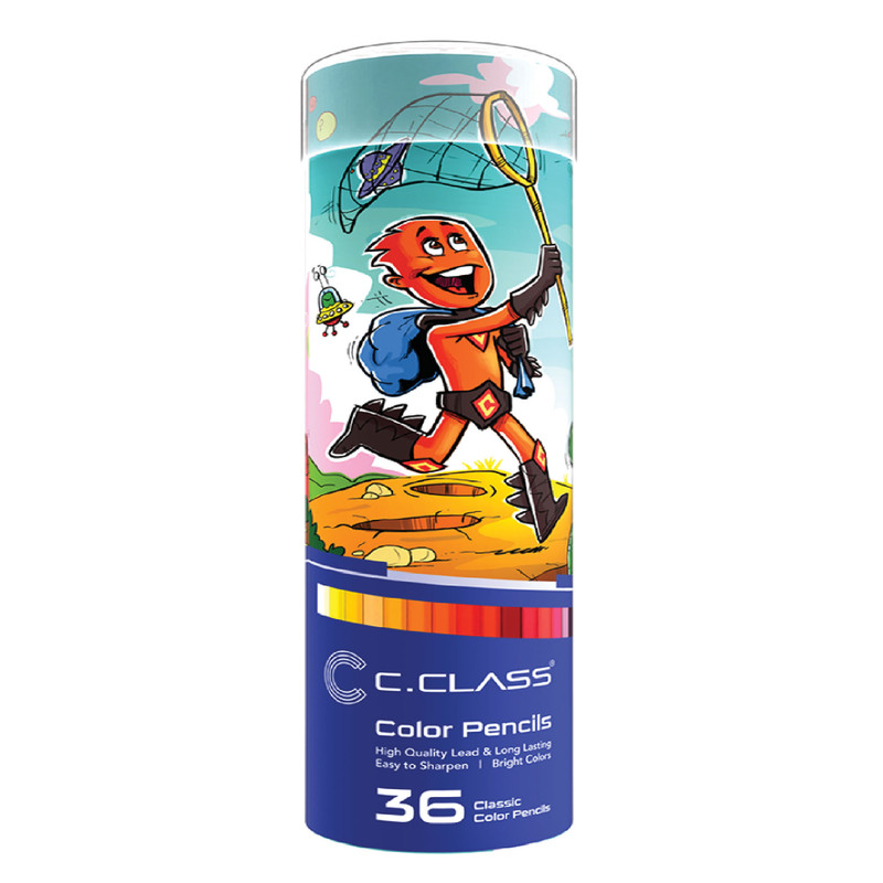 مداد رنگی 36 رنگ سی.کلاس مدل لوله ای کدM36