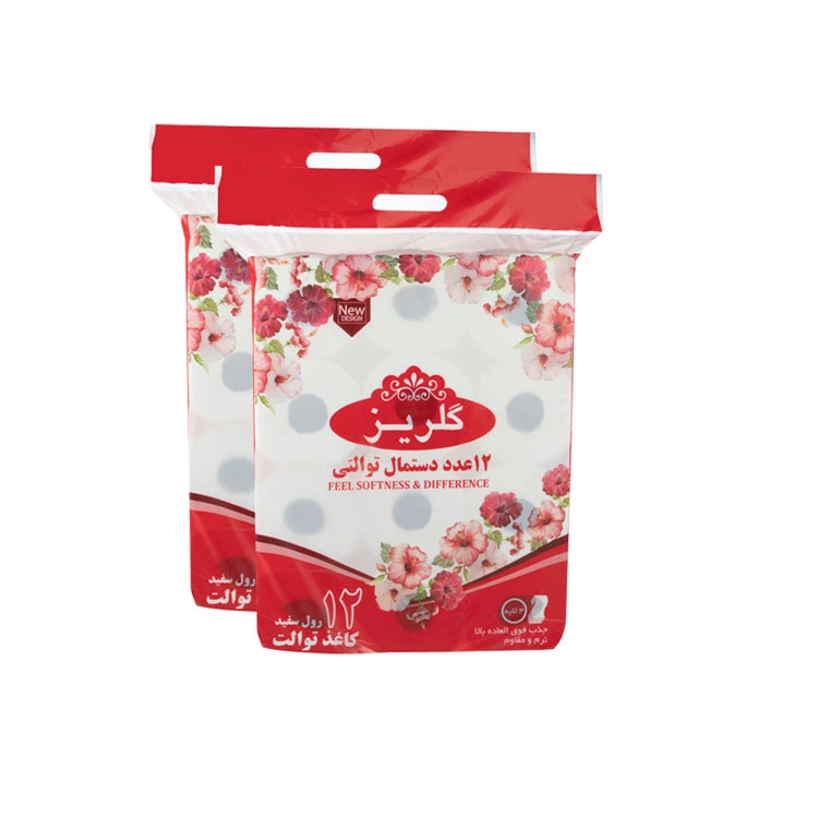 دستمال توالت گلریز مدل DL دو بسته 12 عددی